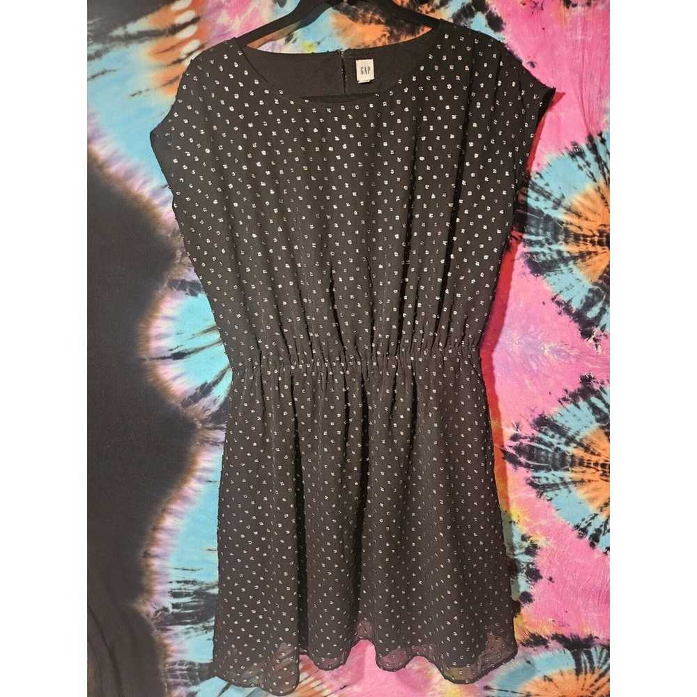 GAP Metallic Dot Skater Dress Size Medium Black/S… - image 4