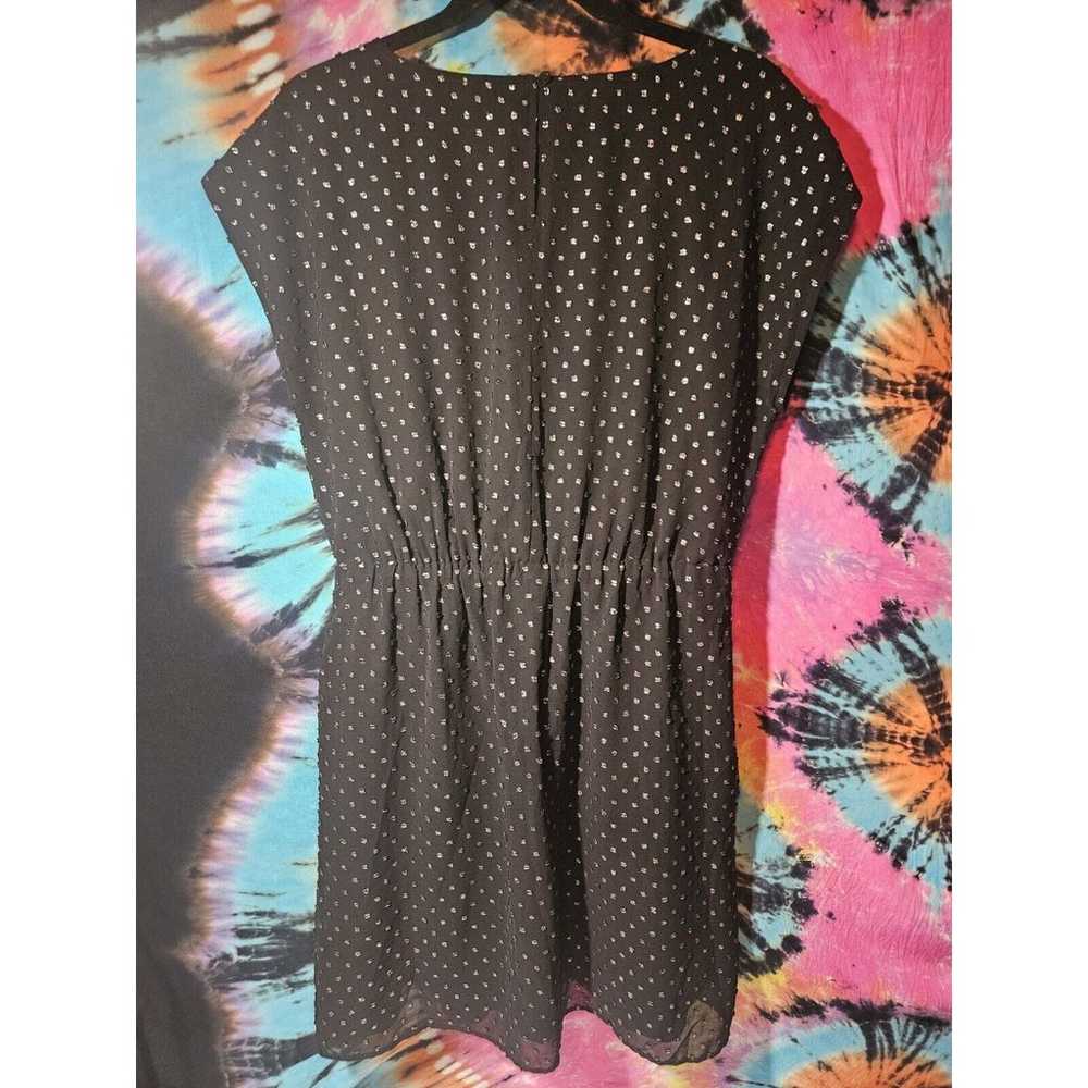 GAP Metallic Dot Skater Dress Size Medium Black/S… - image 5