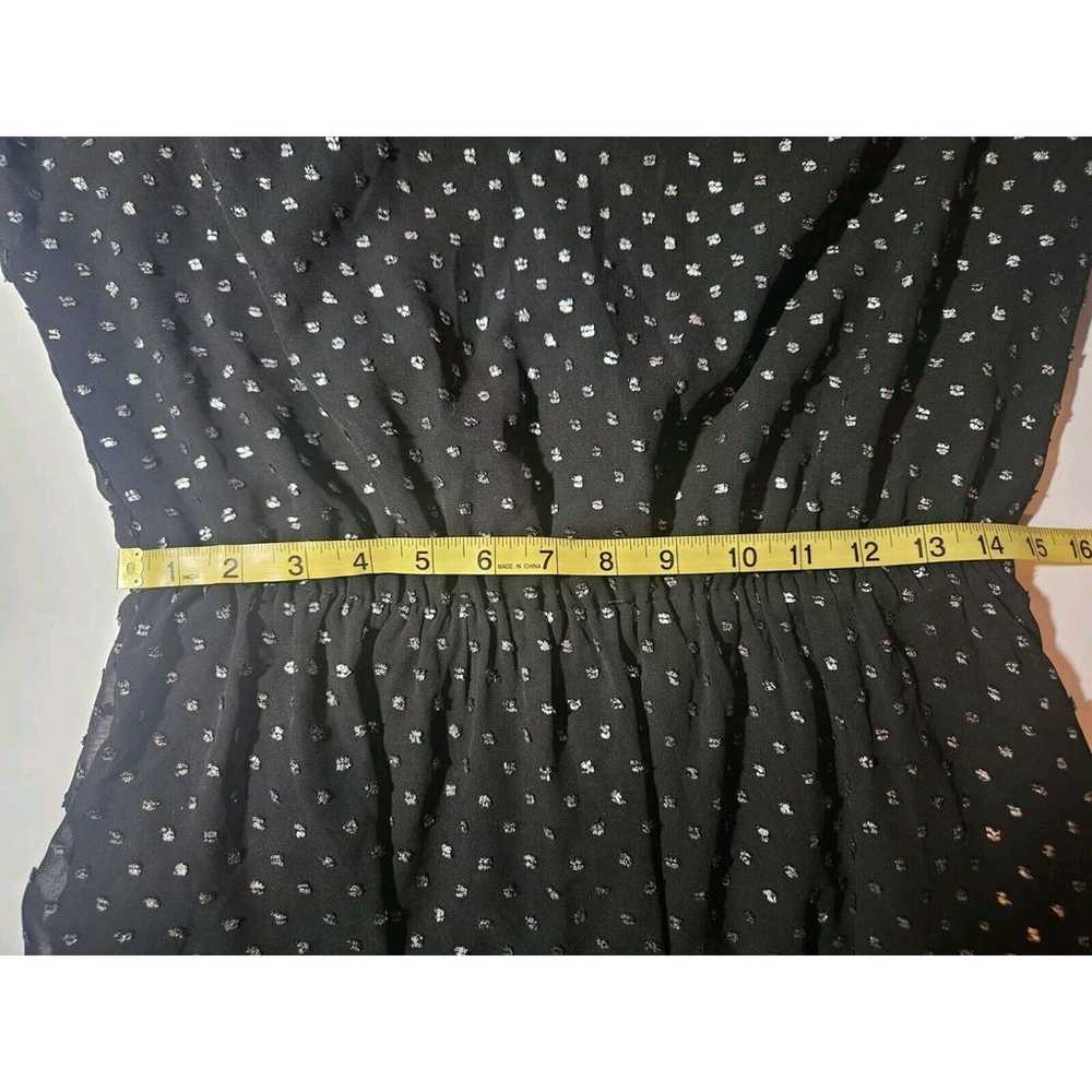 GAP Metallic Dot Skater Dress Size Medium Black/S… - image 7