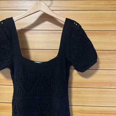 Zara dress knit black summer knit short sleeve cr… - image 1