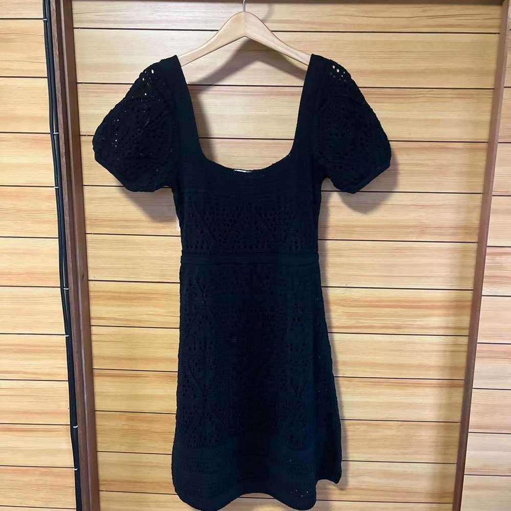 Zara dress knit black summer knit short sleeve cr… - image 2