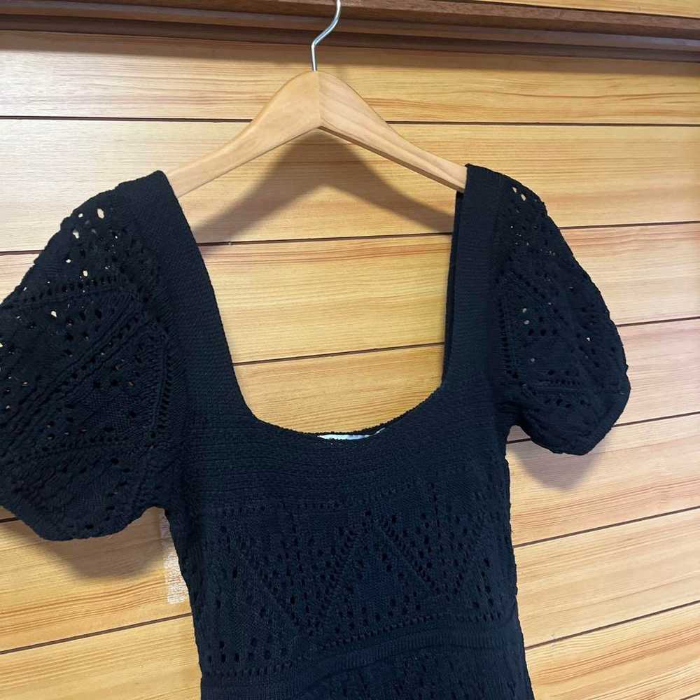 Zara dress knit black summer knit short sleeve cr… - image 3