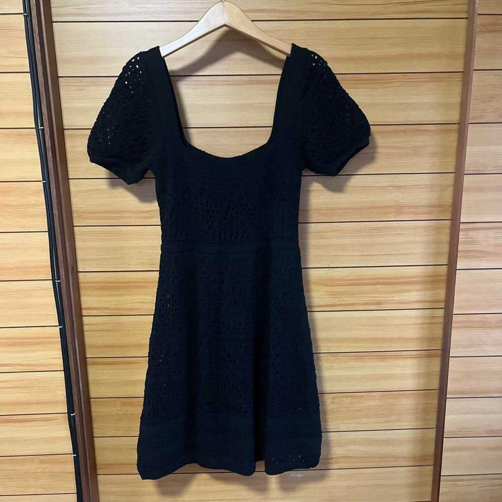 Zara dress knit black summer knit short sleeve cr… - image 8