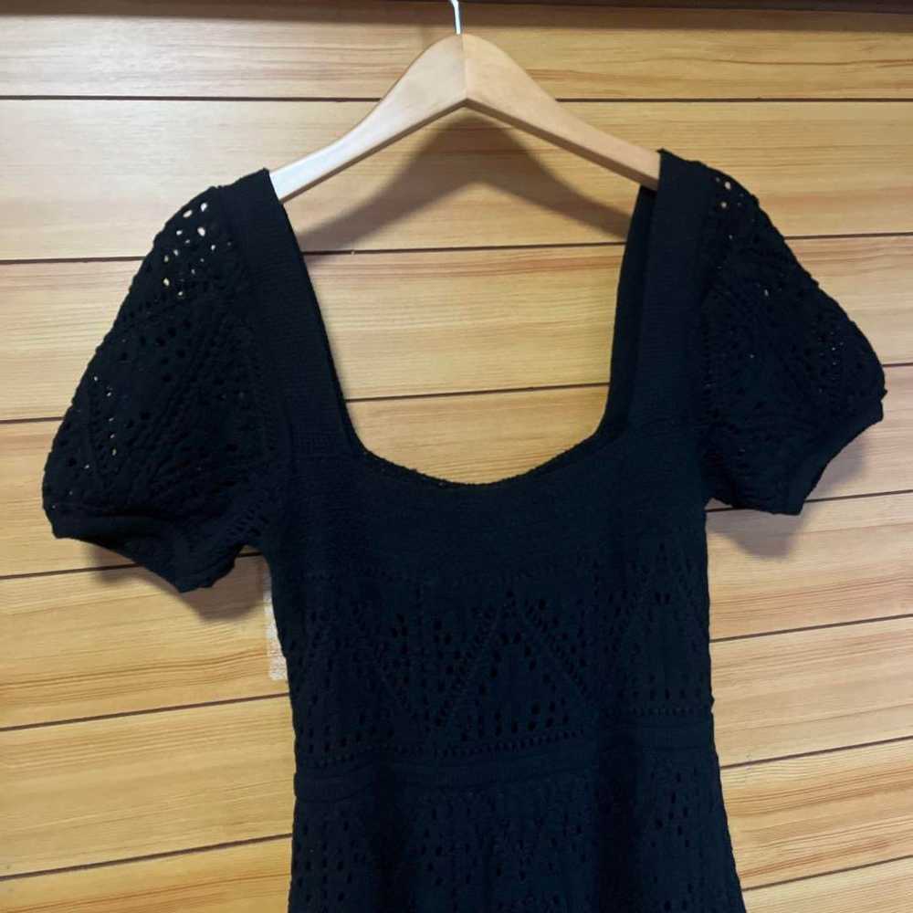 Zara dress knit black summer knit short sleeve cr… - image 9