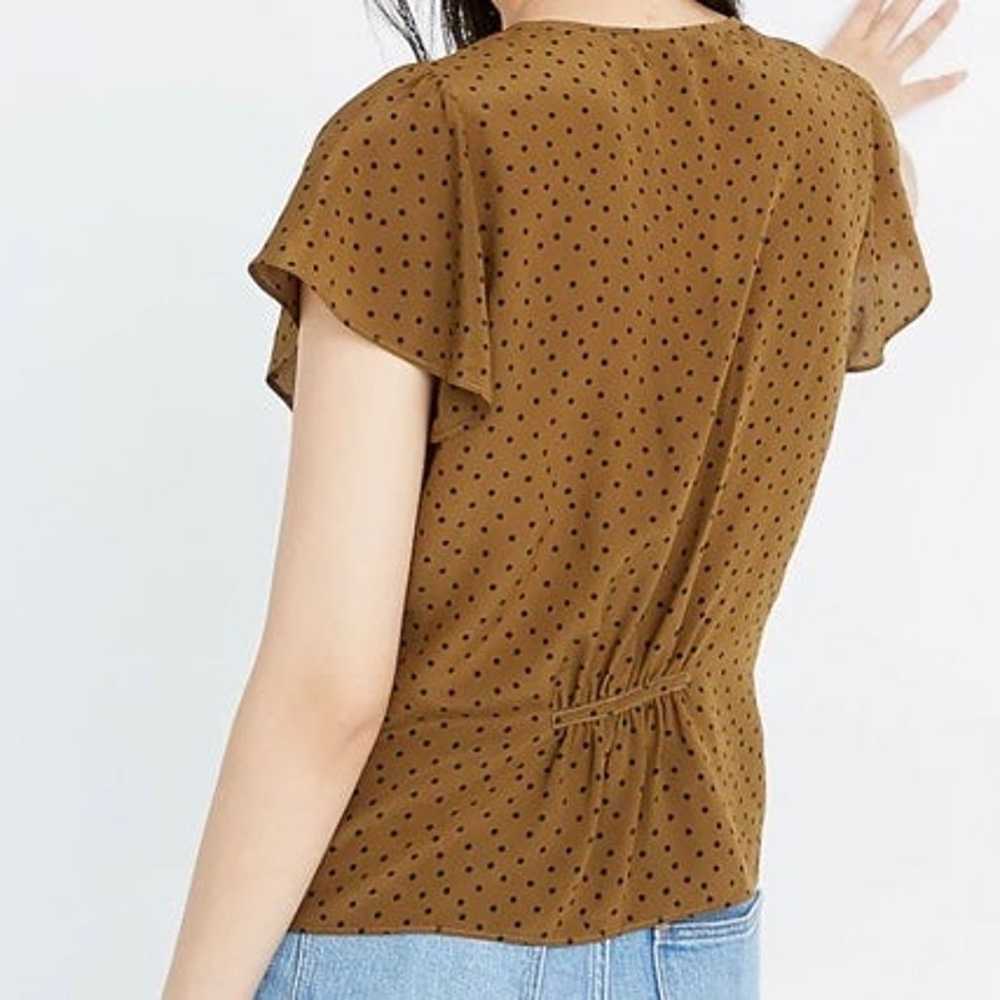 MADEWELL Silk Carmelina Flutter-Sleeve Top in Pol… - image 4