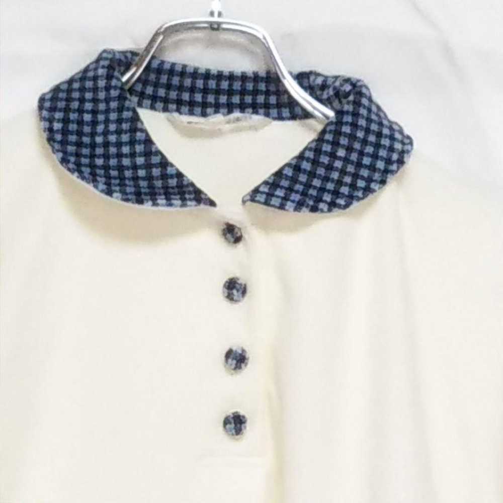 Courrèges Sports Check Collar Round Collar Casual… - image 2