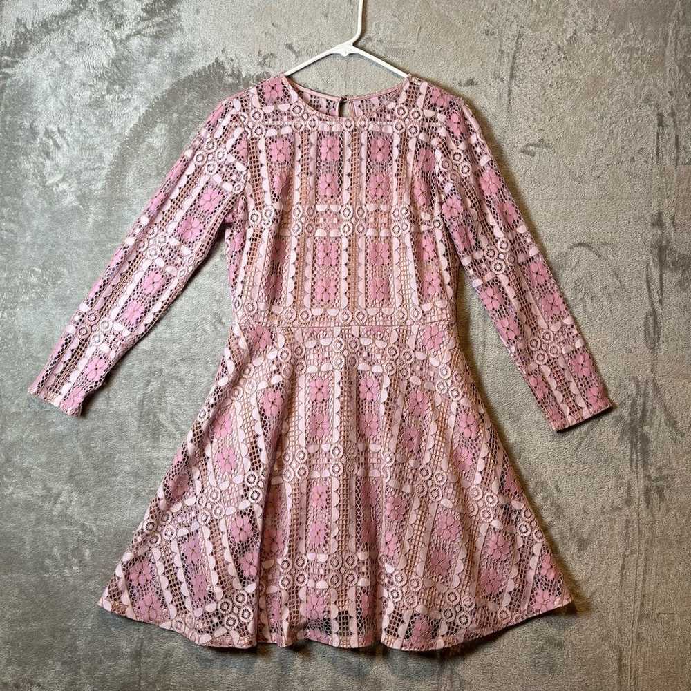 Modcloth Lace Lady Lace Pink Eyelet Lace Overlay … - image 3