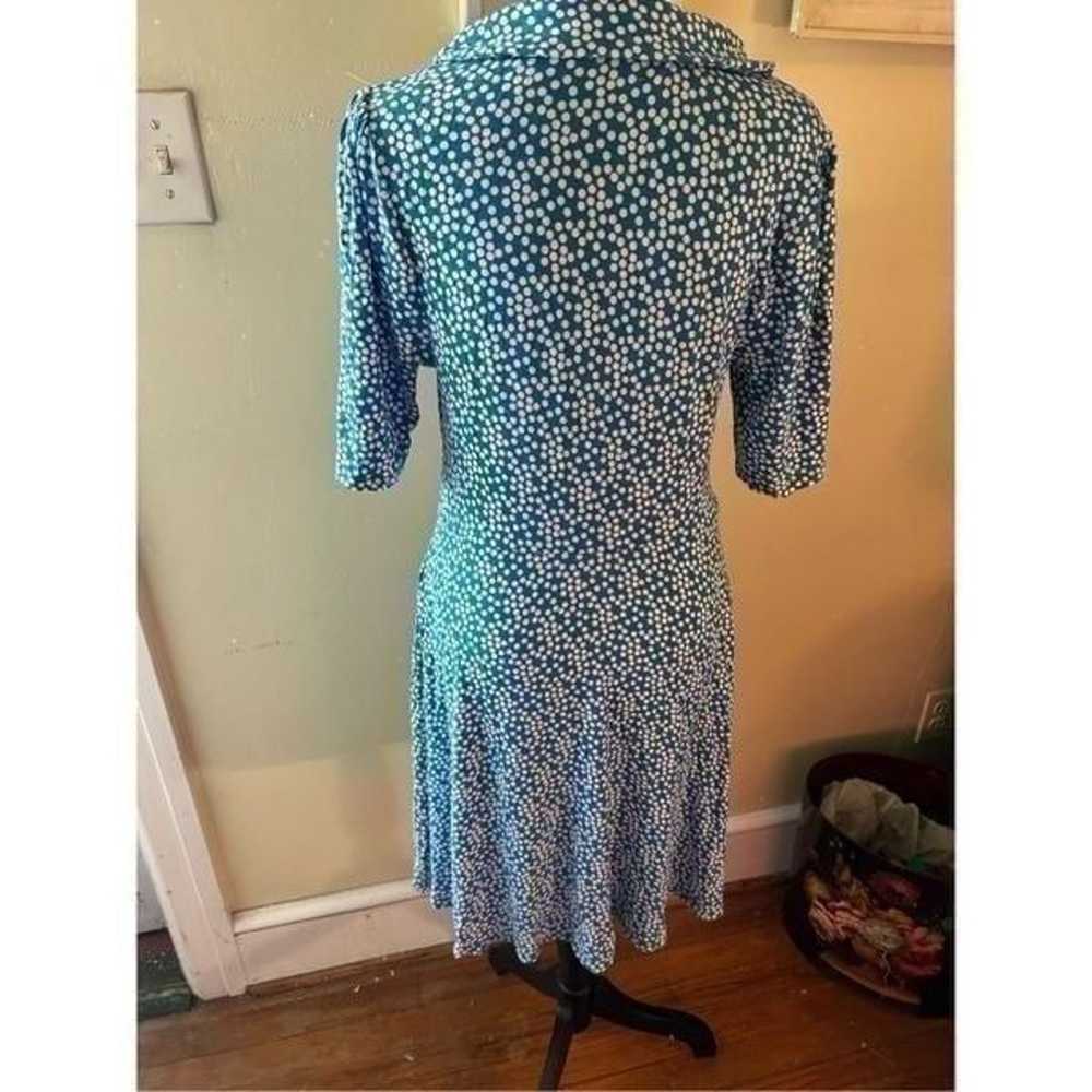 Boden Fixed Wrap Jersey Dress - Moroccan Blue Spot - image 10