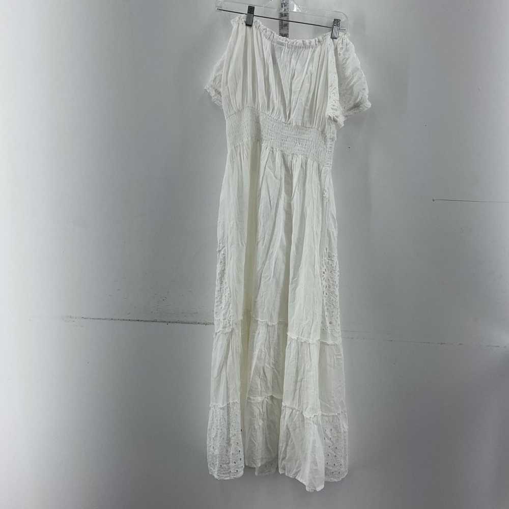 Me2Magic White Eyelet Layered Maxi Dress L Women'… - image 2