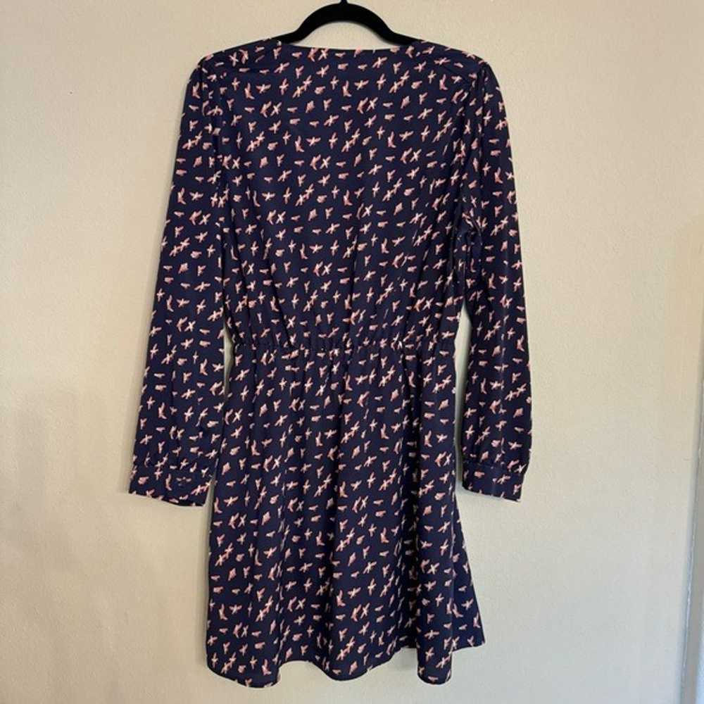 Bar III Dress Long Sleeve Bird Print Navy Size XL - image 2