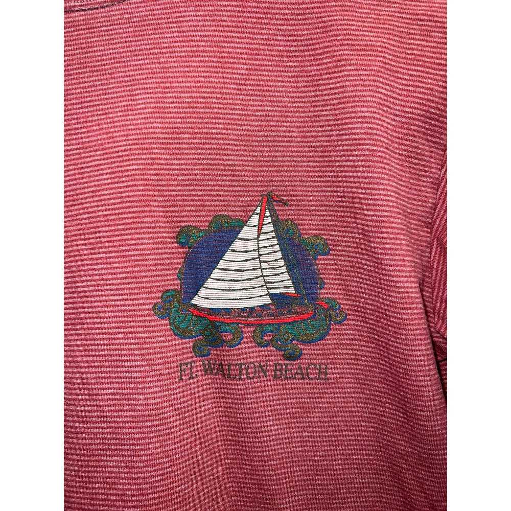 Vintage 90s Vintage Ft. Walton Beach Sailboat Red… - image 3