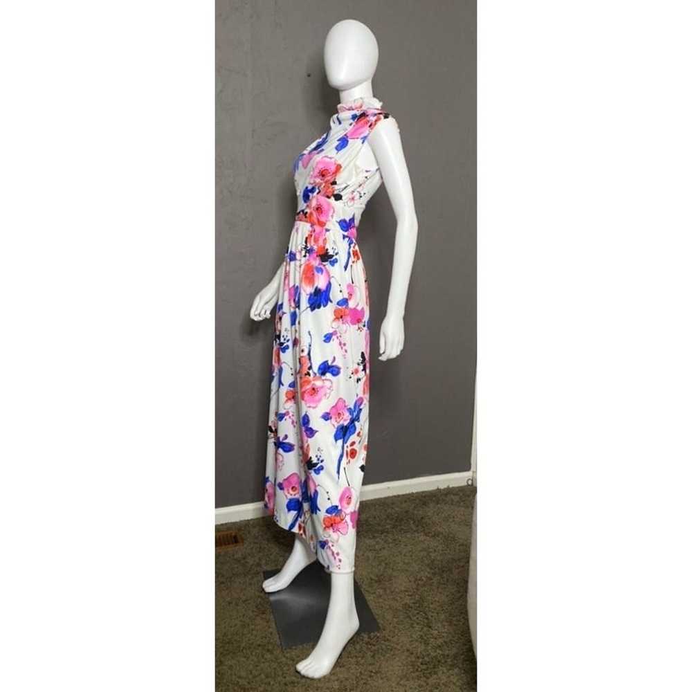 70s High Neck Floral Maxi Dress Size Medium 6 or … - image 4