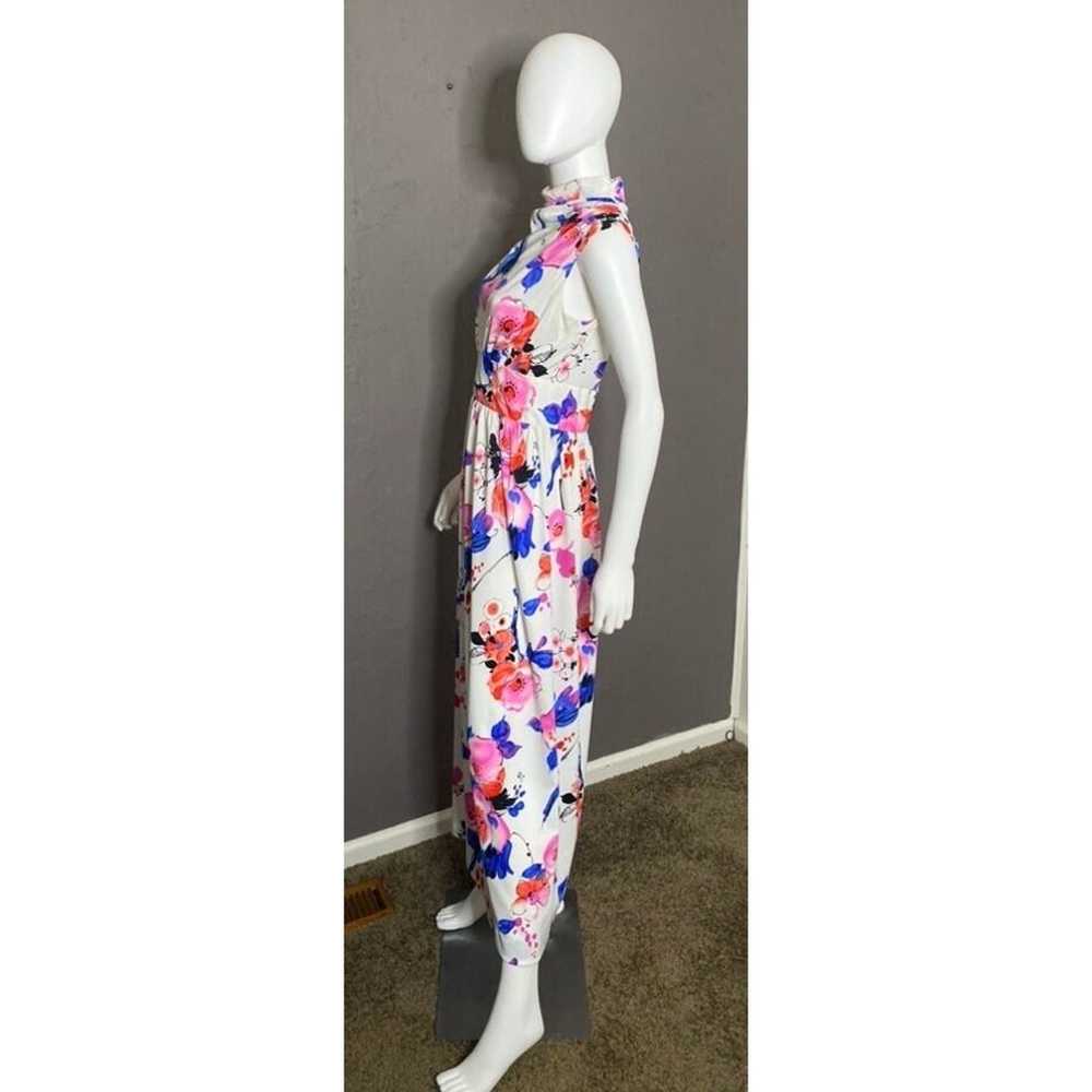 70s High Neck Floral Maxi Dress Size Medium 6 or … - image 6