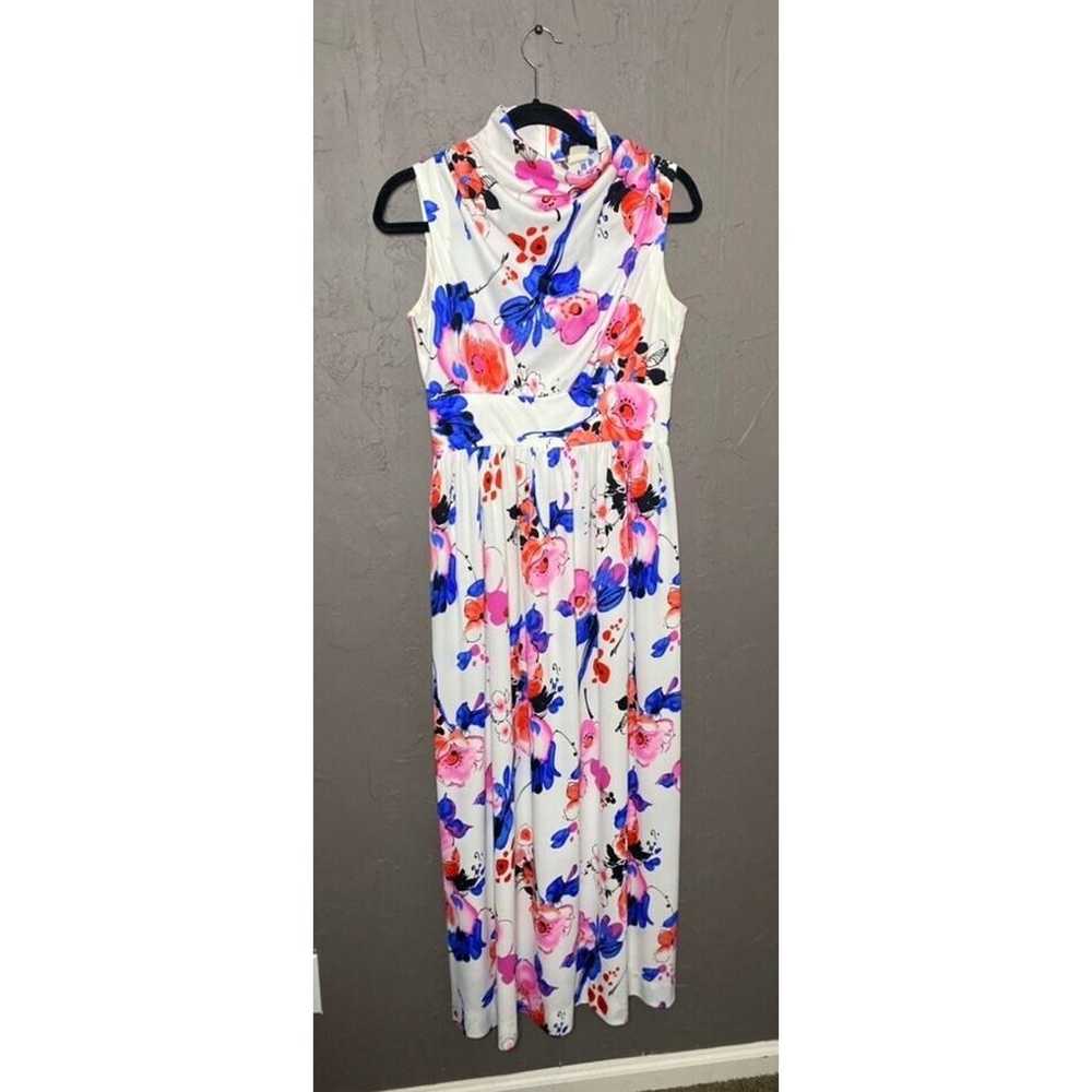 70s High Neck Floral Maxi Dress Size Medium 6 or … - image 9