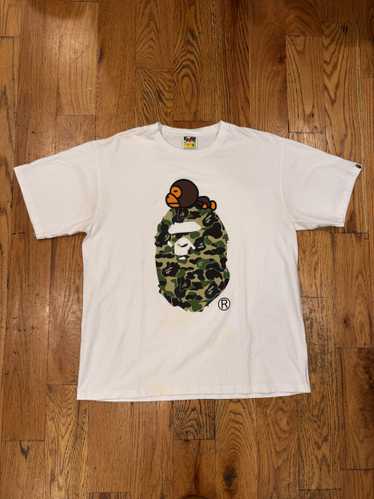 Bape White ABC Camo Milo On Big Ape T-Shirt