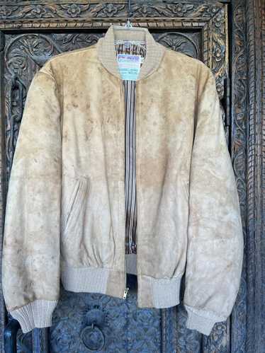 Designer 1980s vintage suede tan jacket