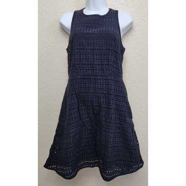 Gap GAP Navy Blue Eyelet A Line Sleeveless Mini Dr