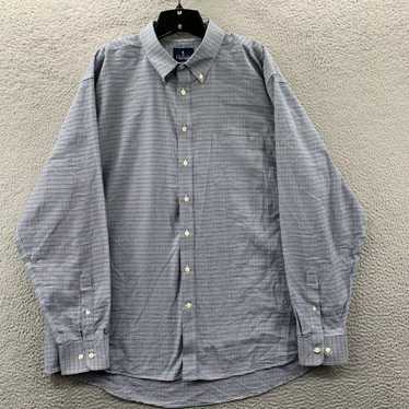 Stafford Mens XXL Size 18 Button Down Plaid Long S