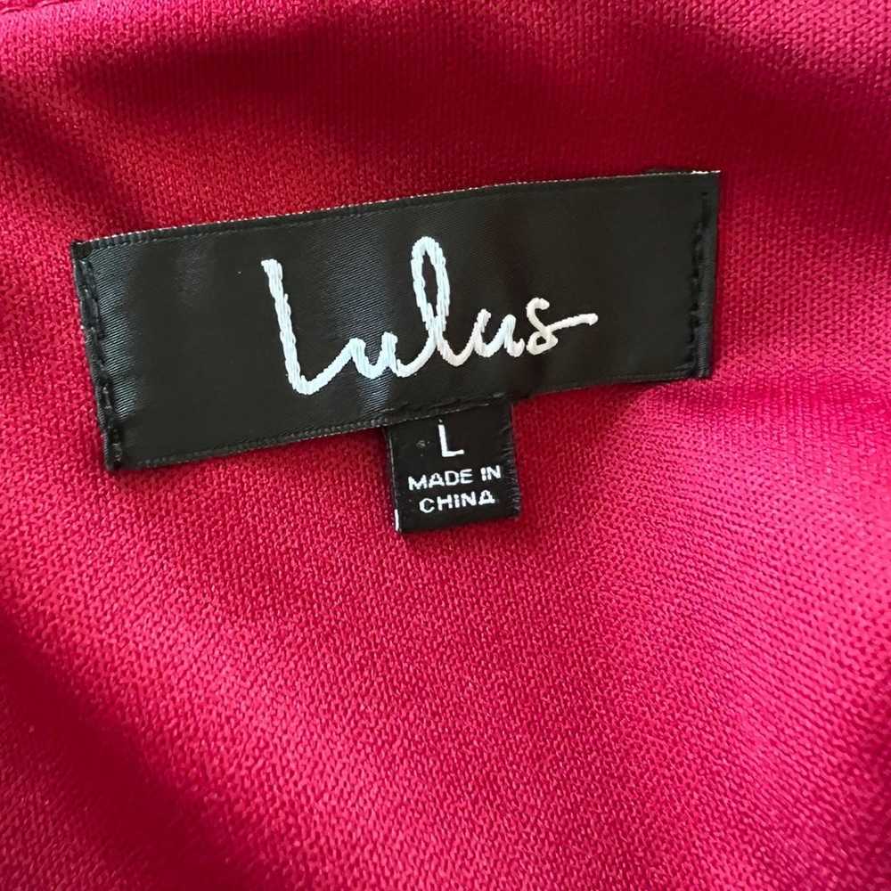 Lulus Way With Words Berry Red Lace Skater Dress - image 6