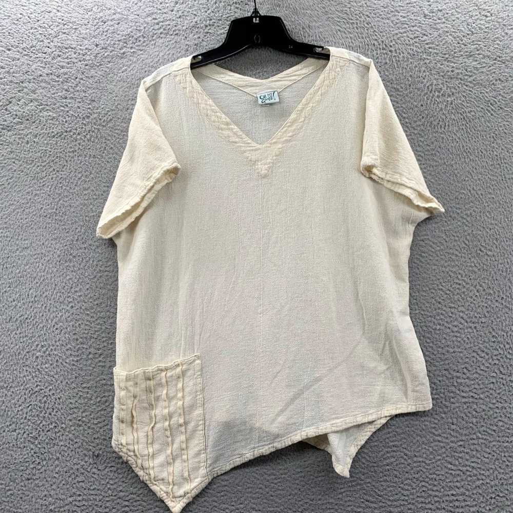 Vintage Cream White Short Sleeve Top for Women in… - image 1