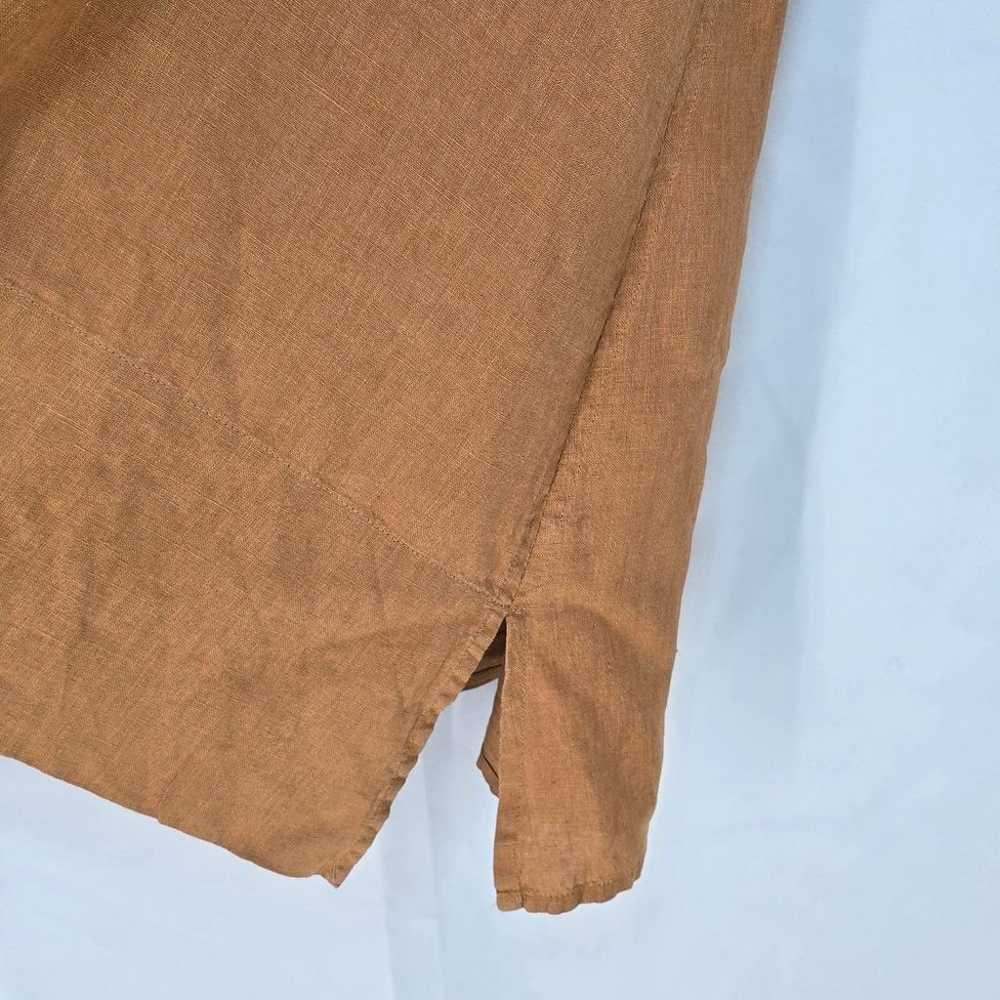 FLAX Tunic Top Woman Large Brown 100% Linen Long … - image 3