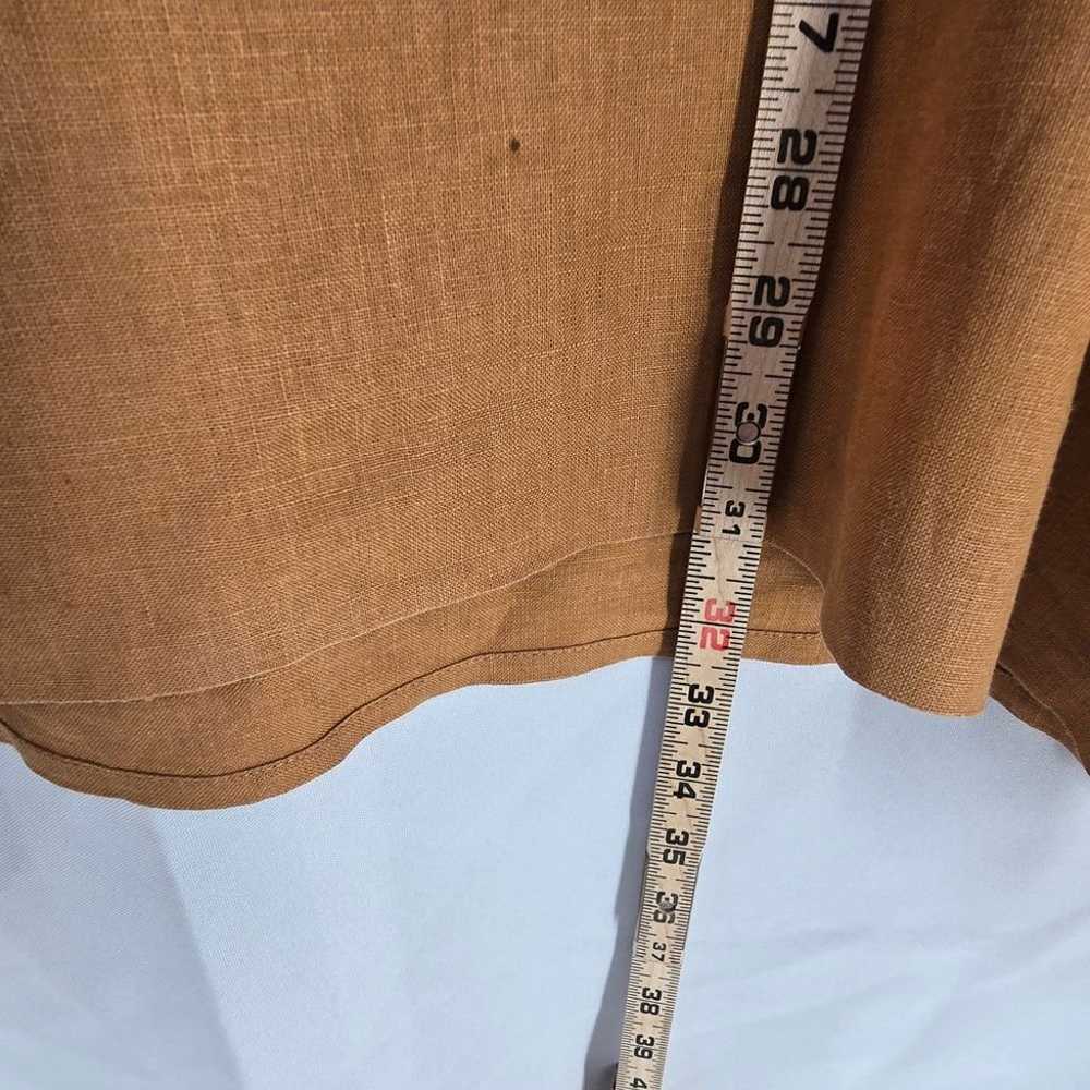 FLAX Tunic Top Woman Large Brown 100% Linen Long … - image 6