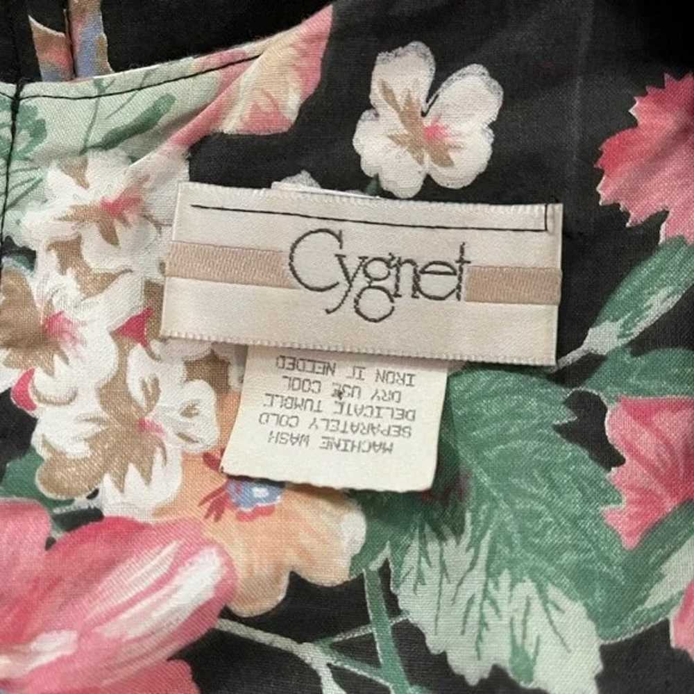 Vintage CYGNET Moody Floral Fit and Flare Tie Wai… - image 10