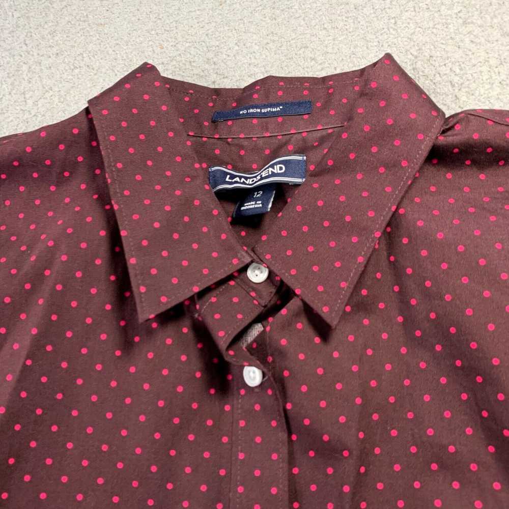 Vintage Lands End Womens Large 12 Polka Dot Butto… - image 6