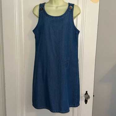 Vintage 90s Ivy Living blue denim cotton tank over