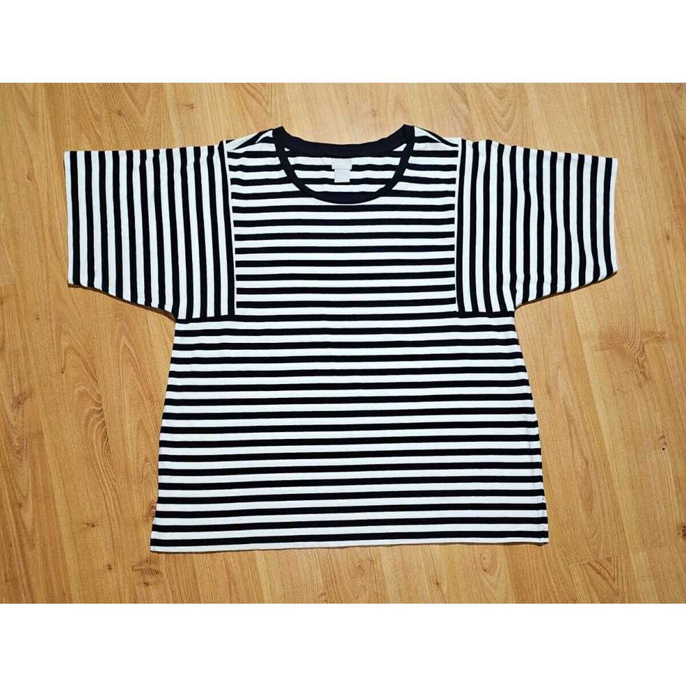 Chicos CHICO’S Women’s Blue and White Stripped T-… - image 1