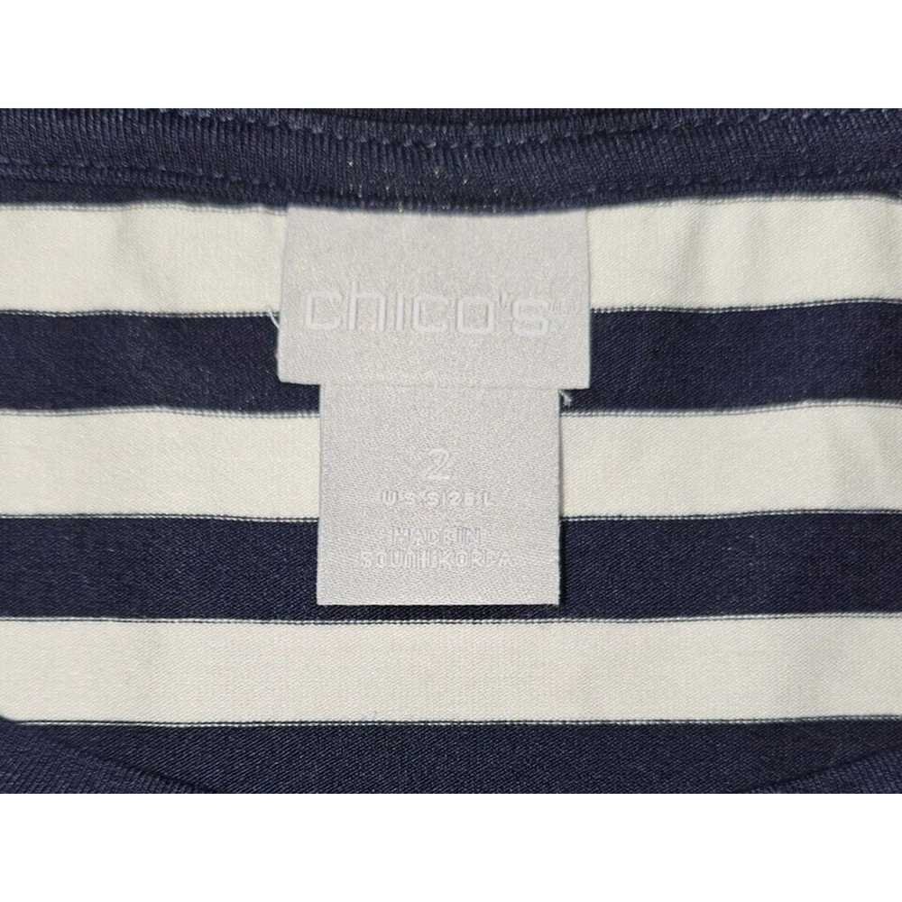 Chicos CHICO’S Women’s Blue and White Stripped T-… - image 3