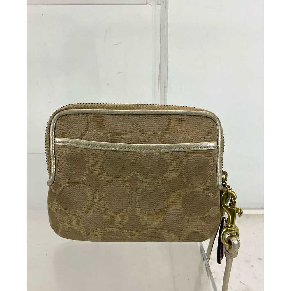 Coach Khaki Gold Accented Signature Jacquard Wove… - image 2