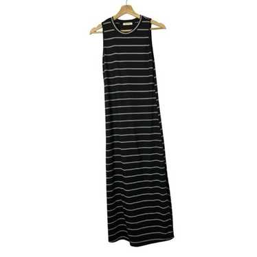 Boutique Promesa Black & White Stripe Ribbed Midi 