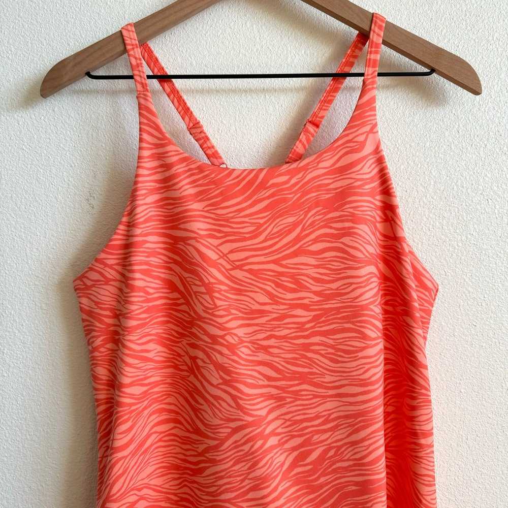 Zella Orange Zebra Print Athletic Dress with Buil… - image 2