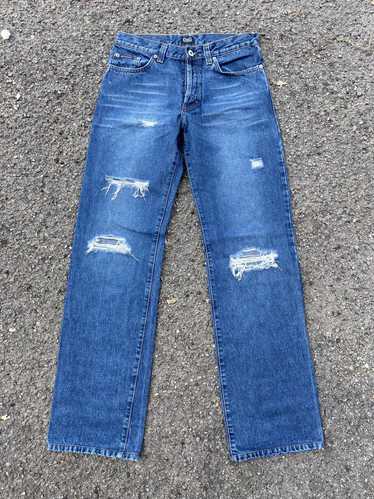【Dolce&Gabbana】Wide Damage Denim Archive Dolce & Gabbana DGVIB3 Distressed wide-leg Jeans | Blue