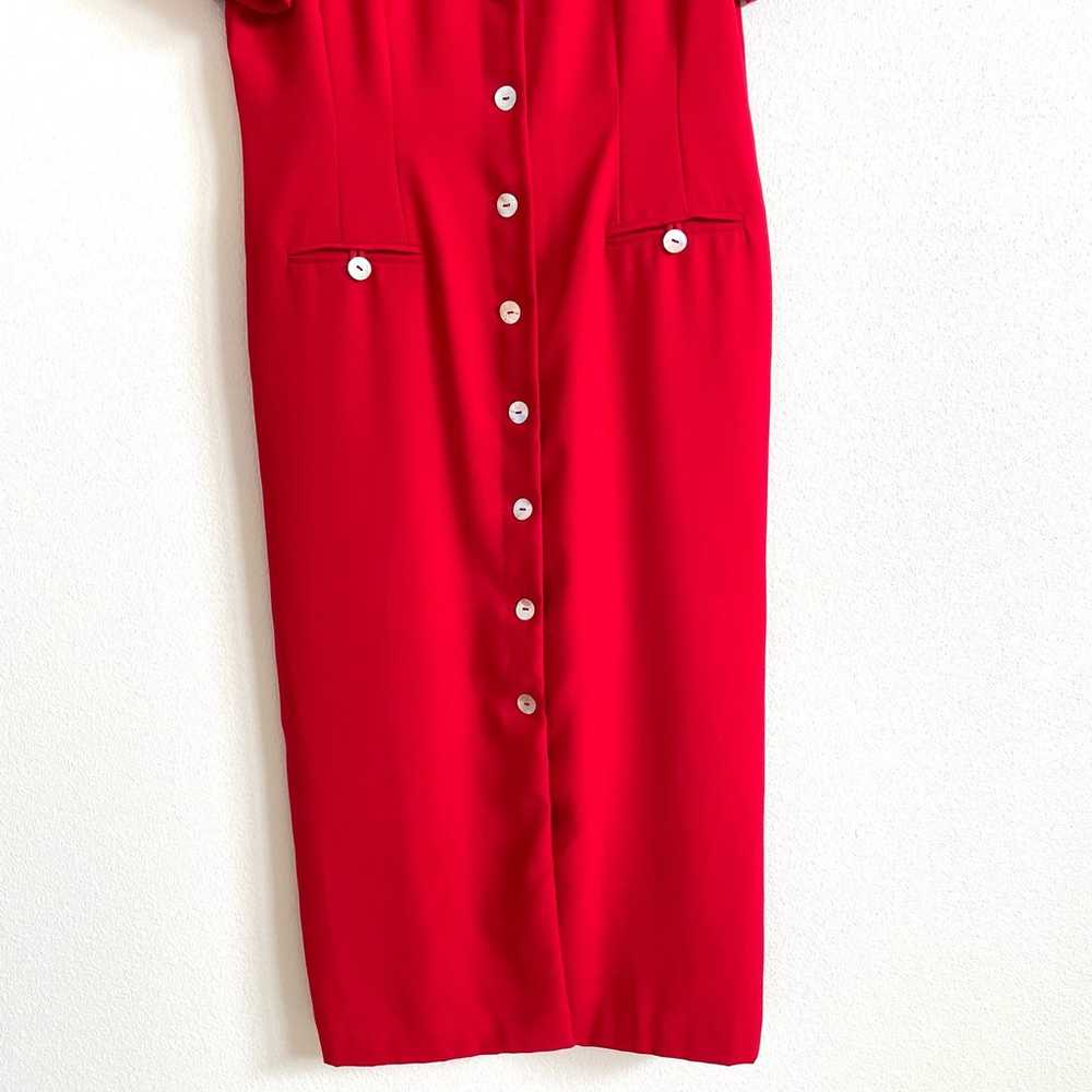 Miss Dorby Red Button Front Nautical Vtg 80s 90s … - image 5