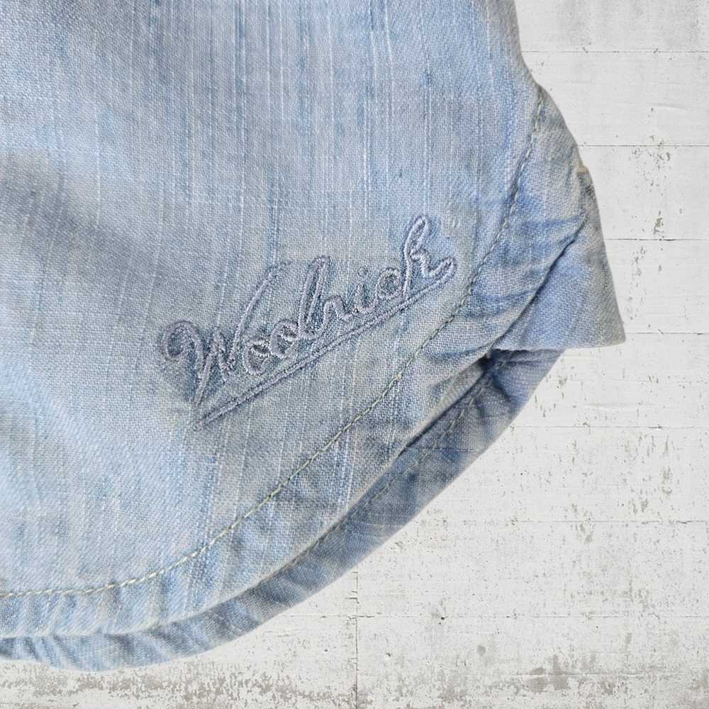 Vintage Woolrich Light Wash Denim Classic Button … - image 2