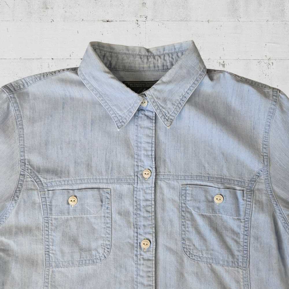 Vintage Woolrich Light Wash Denim Classic Button … - image 3