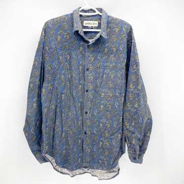 Vintage Vintage Whoos Shirt button down blue gree… - image 1