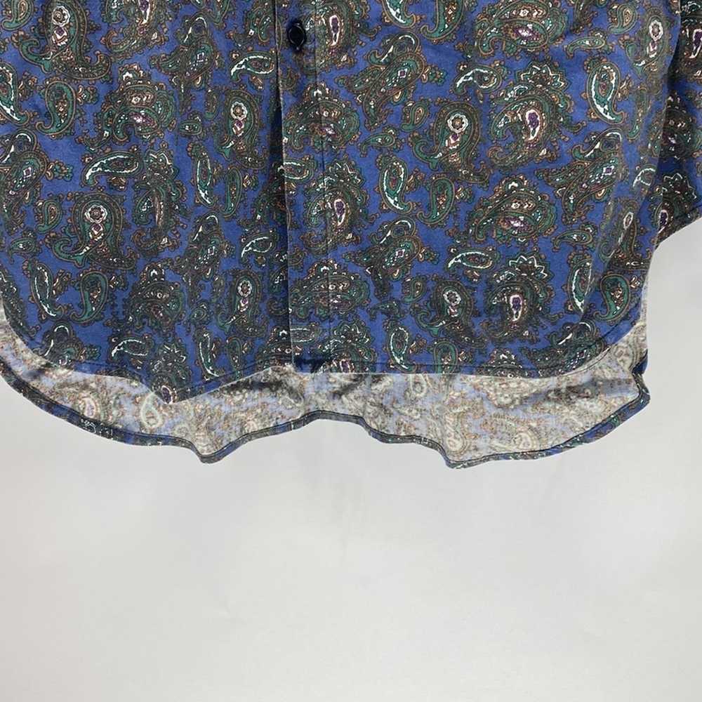 Vintage Vintage Whoos Shirt button down blue gree… - image 5