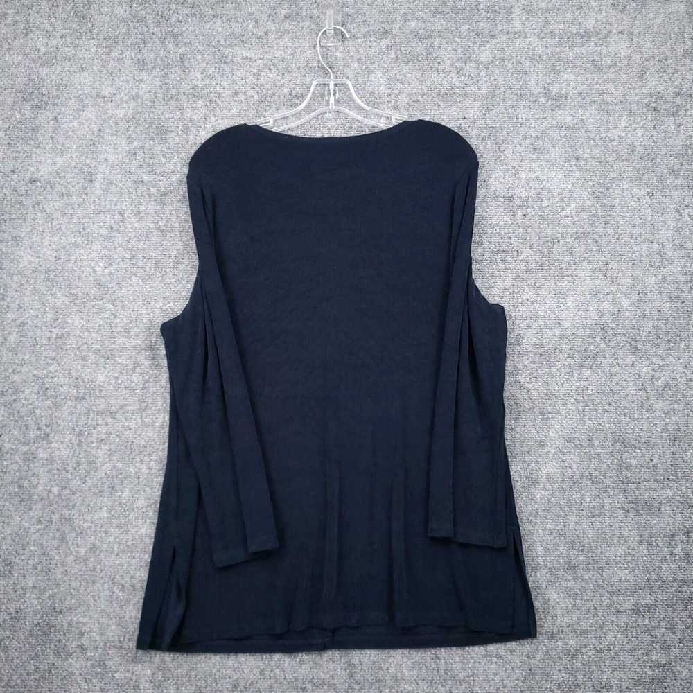 Vintage Chico's Top Womens 2 US 12 Blue Tunic Tra… - image 2