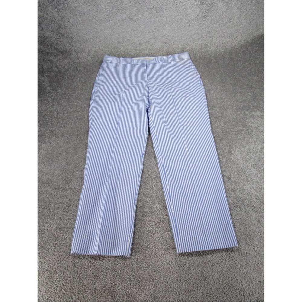 J.Crew J. Crew Pants Womens 10 Cafe Capri Blue Wh… - image 1