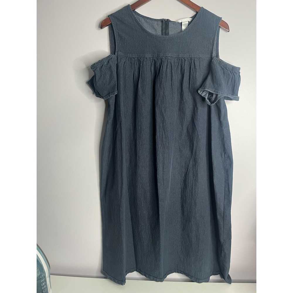 London Times Woman Chambray off the shoulder dres… - image 1