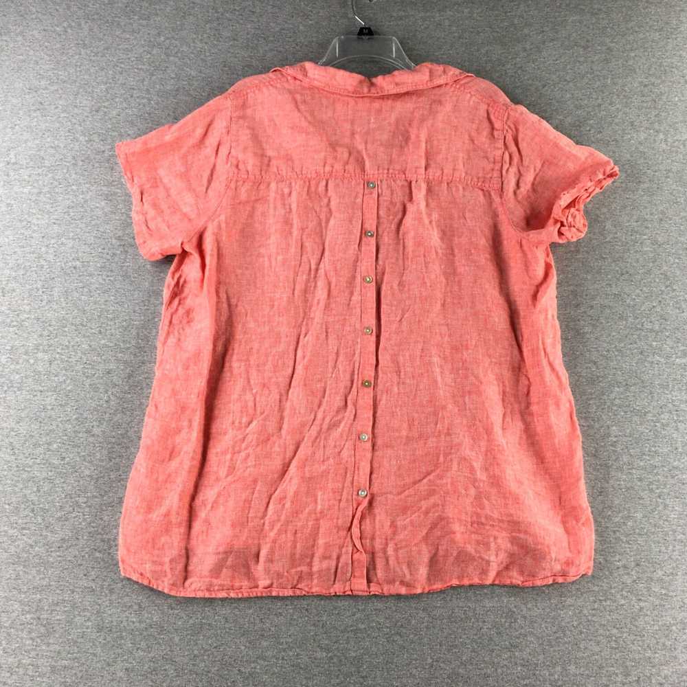 Vintage Tahari Womens 1X Short Sleeve Red Linen B… - image 5