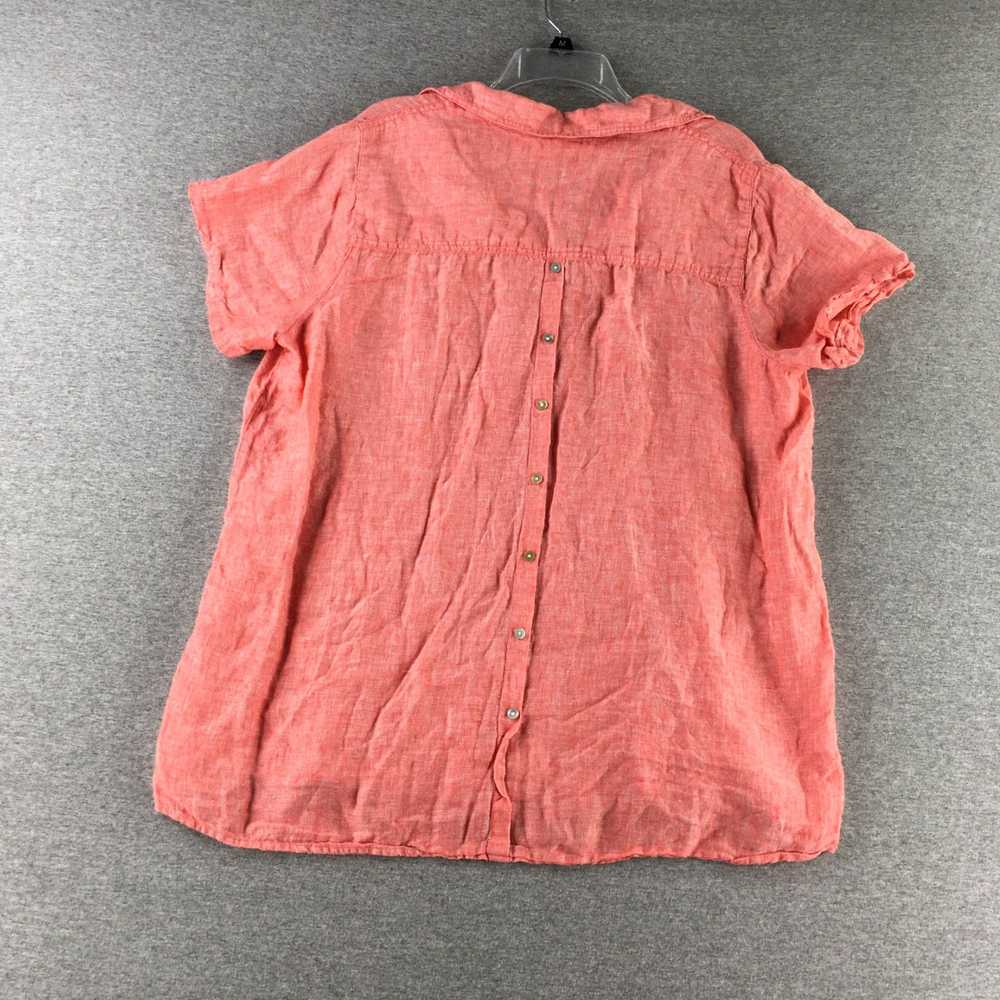 Vintage Tahari Womens 1X Short Sleeve Red Linen B… - image 6