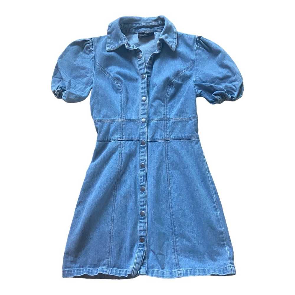 The Fifth Label Denim Mini Dress Puff Sleeve Butt… - image 2