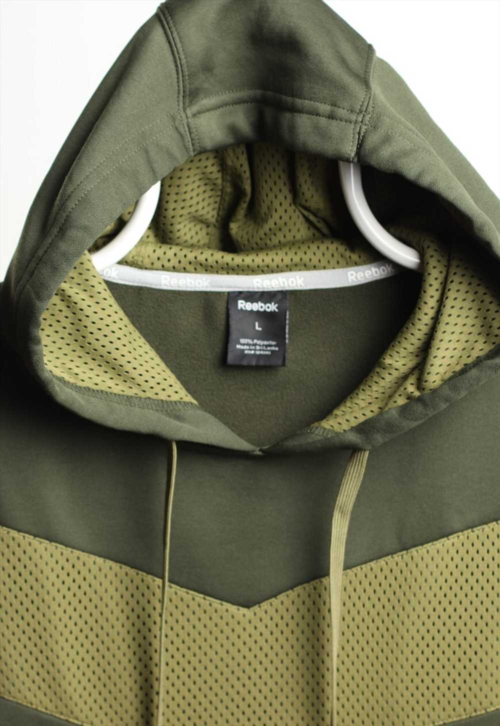 Vintage Reebok Sports Script Hoodie Green - image 3