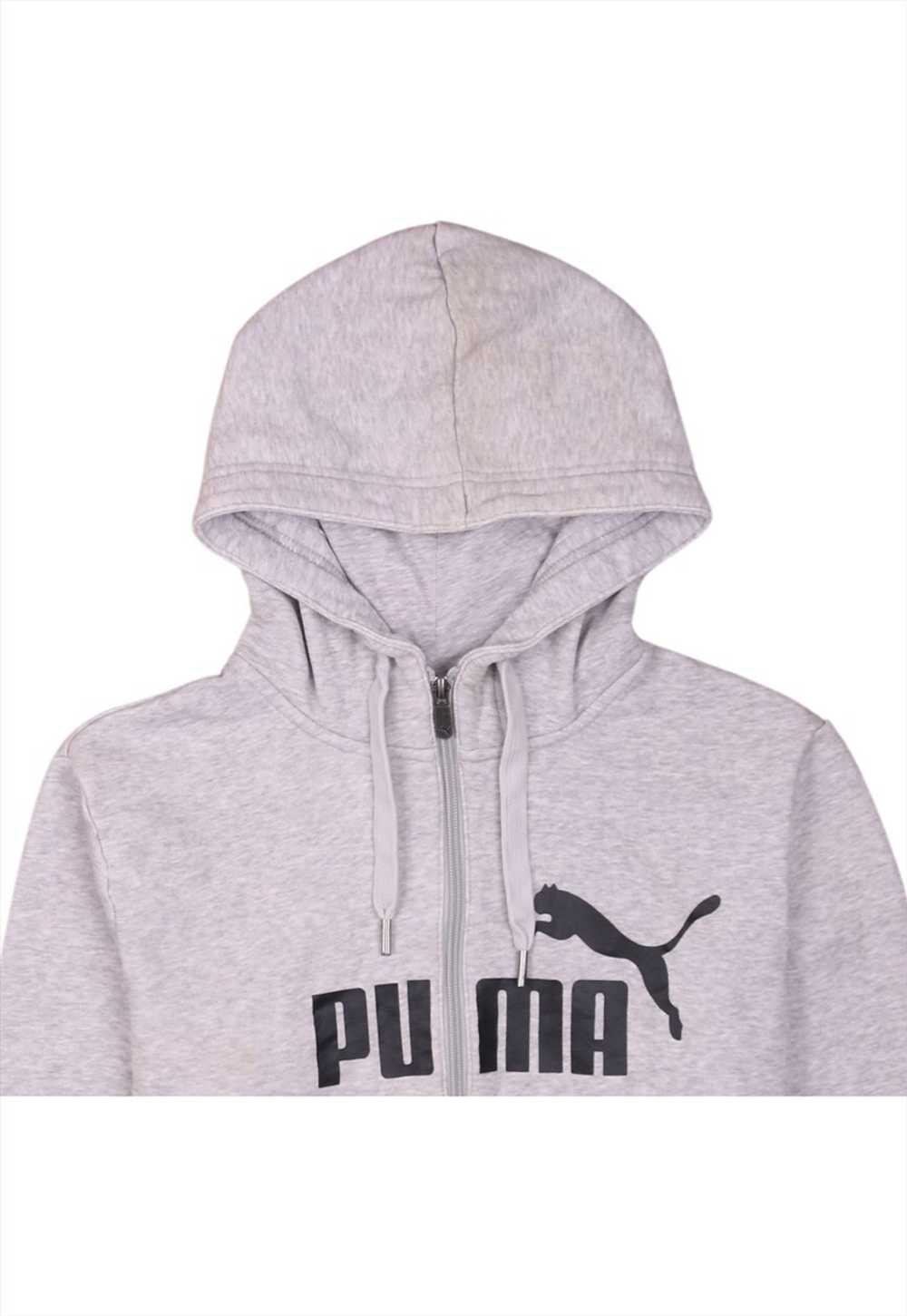 Vintage 90's Puma Hoodie Spellout Full Zip Up Gre… - image 3