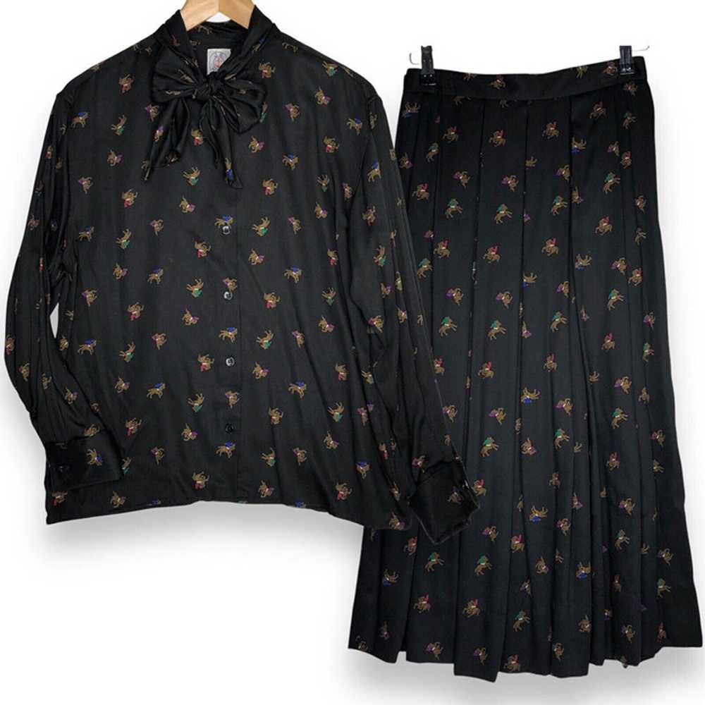 JG Hook Equestrian Shirt Pleated Skirt Set Sz 8 &… - image 2