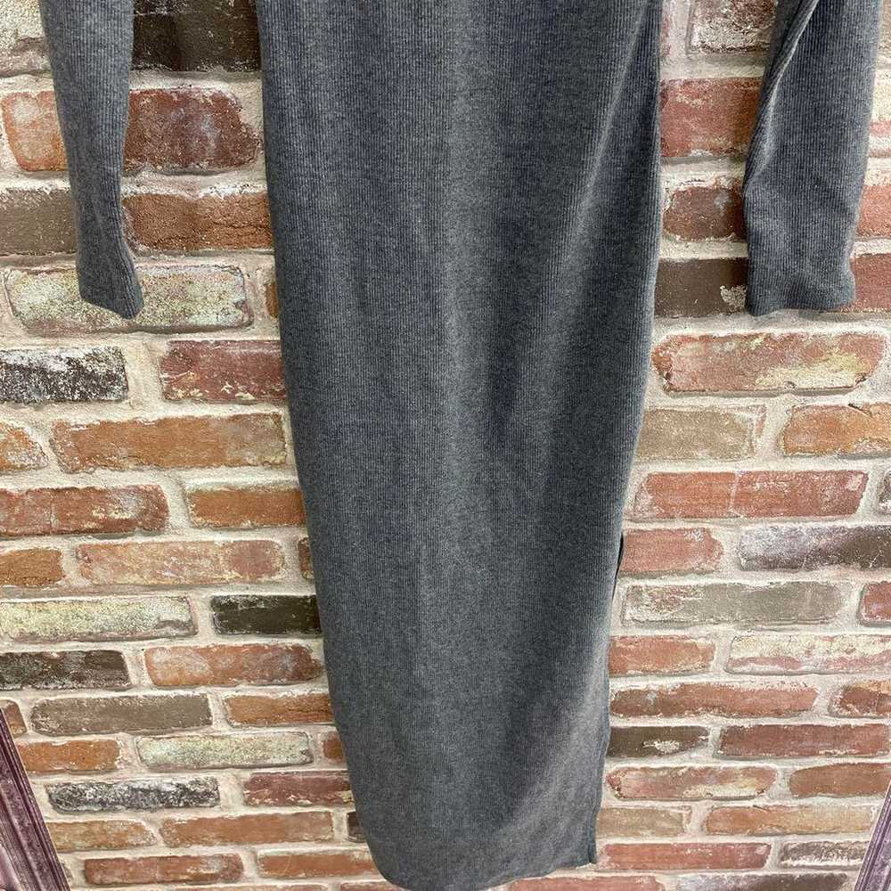 GRL Grail Gray V-Neck Long Knit Dress - image 6